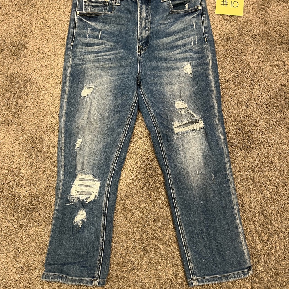 NWOT Risen Relaxed Fit Distressed Denim Jeans